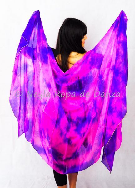Purple and Fuchsia Silk Veil - Belly Dance Costumes